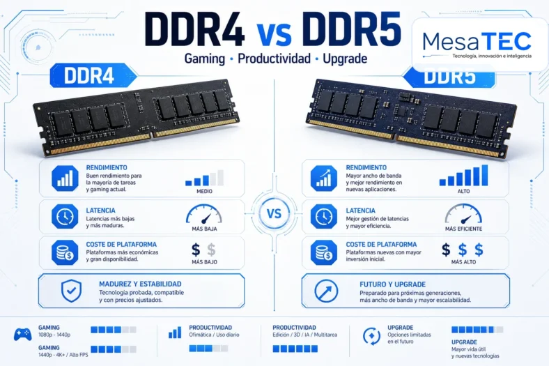DDR5 6000 CL30 vs 6400/7200: qué RAM comprar para Ryzen e Intel - MesaTEC logo original WebP