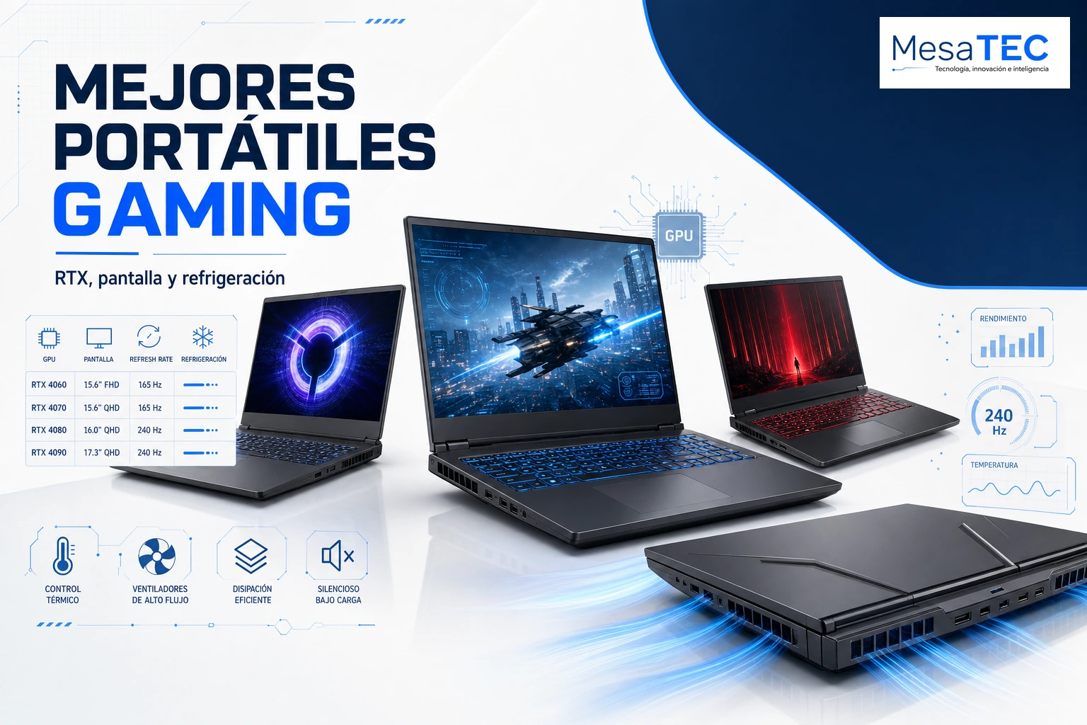 Mejores portátiles gaming — guía MesaTEC 2026