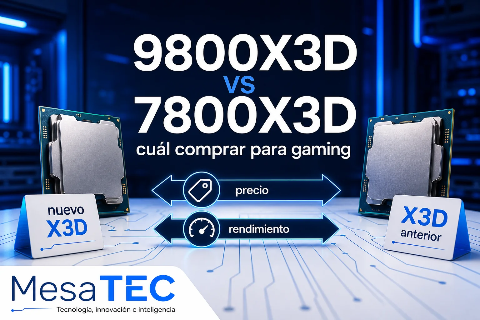 Mesatec 9800X3D Vs 7800X3D - imagen editorial MesaTEC