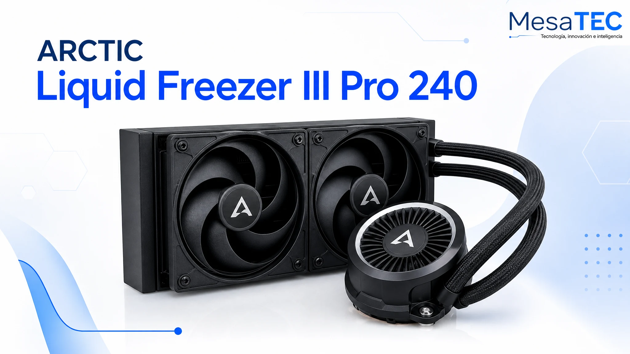 ARCTIC Liquid Freezer III Pro 240 en imagen de compra MesaTEC generada con Image 2.0