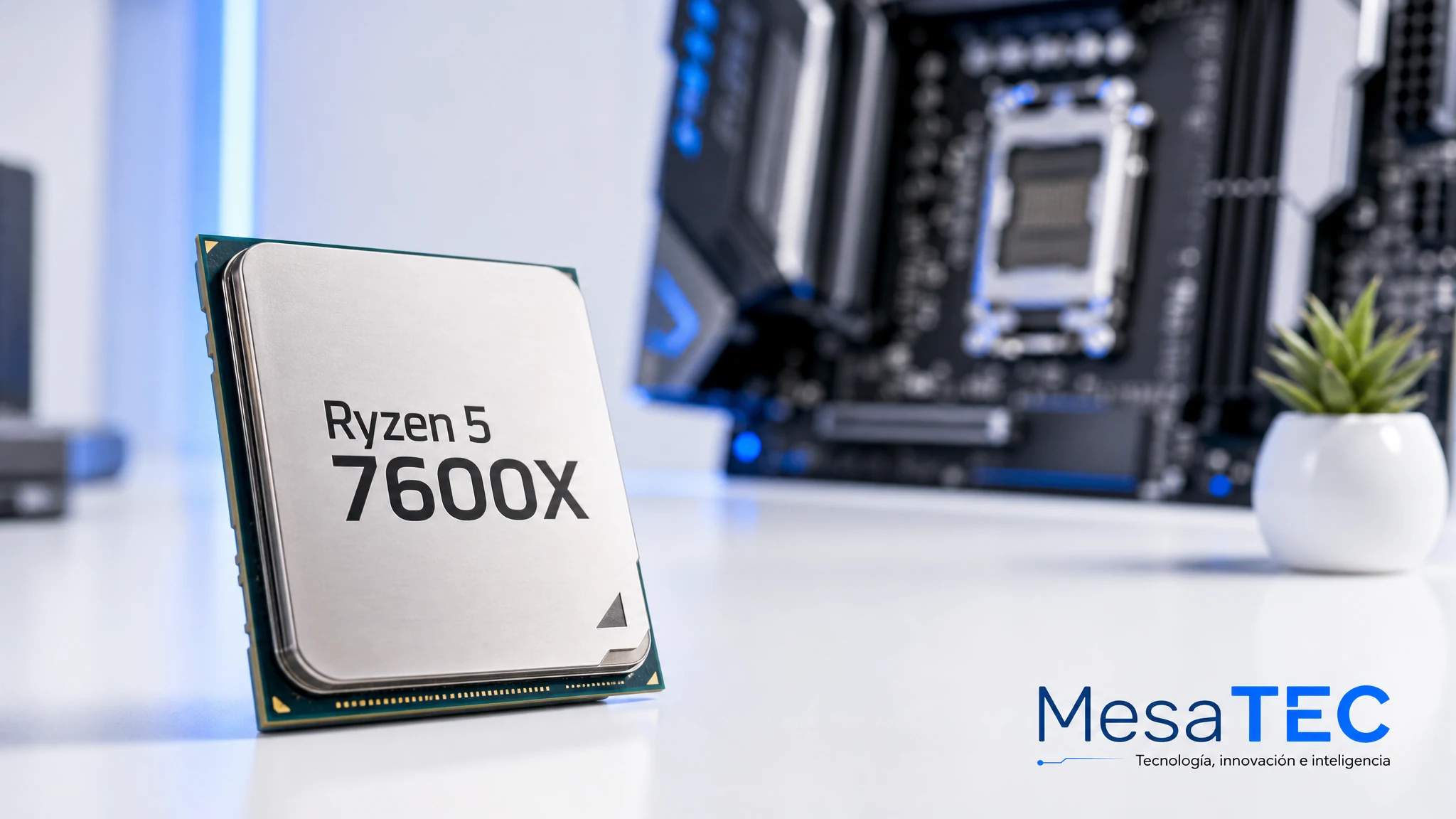 AMD Ryzen 5 7600X en imagen de compra MesaTEC generada con Image 2.0