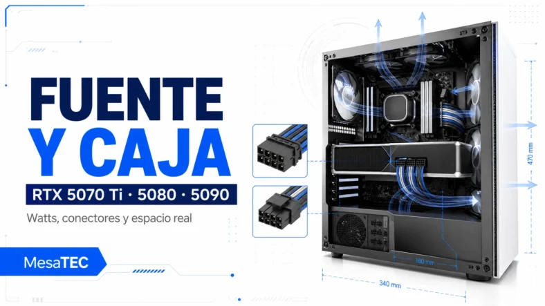 Fuente y caja para RTX 5070 Ti, RTX 5080 y RTX 5090 - MesaTEC