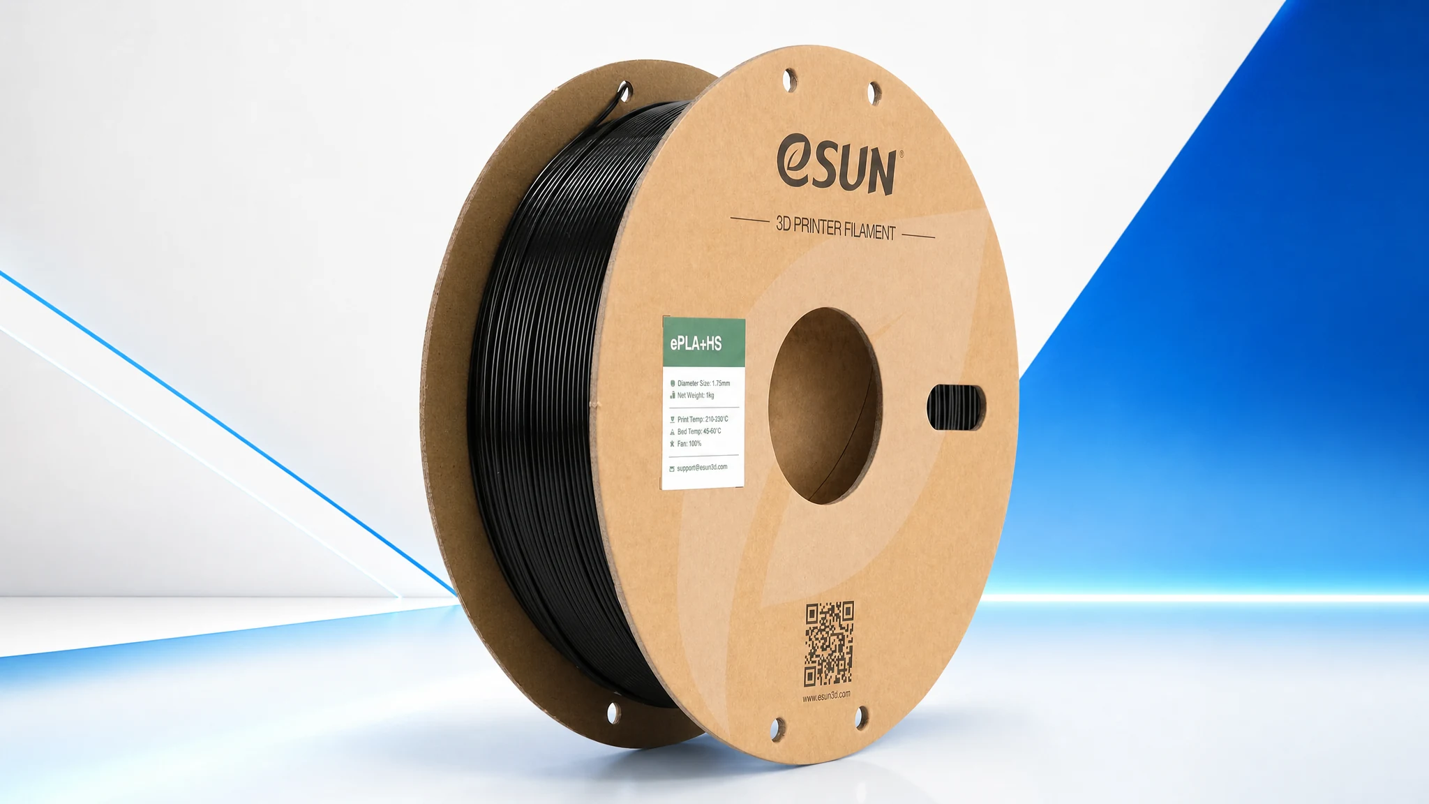 eSUN PLA+ HS 1,75 mm 1 kg negro - imagen MesaTEC generada con Image 2.0 desde producto original