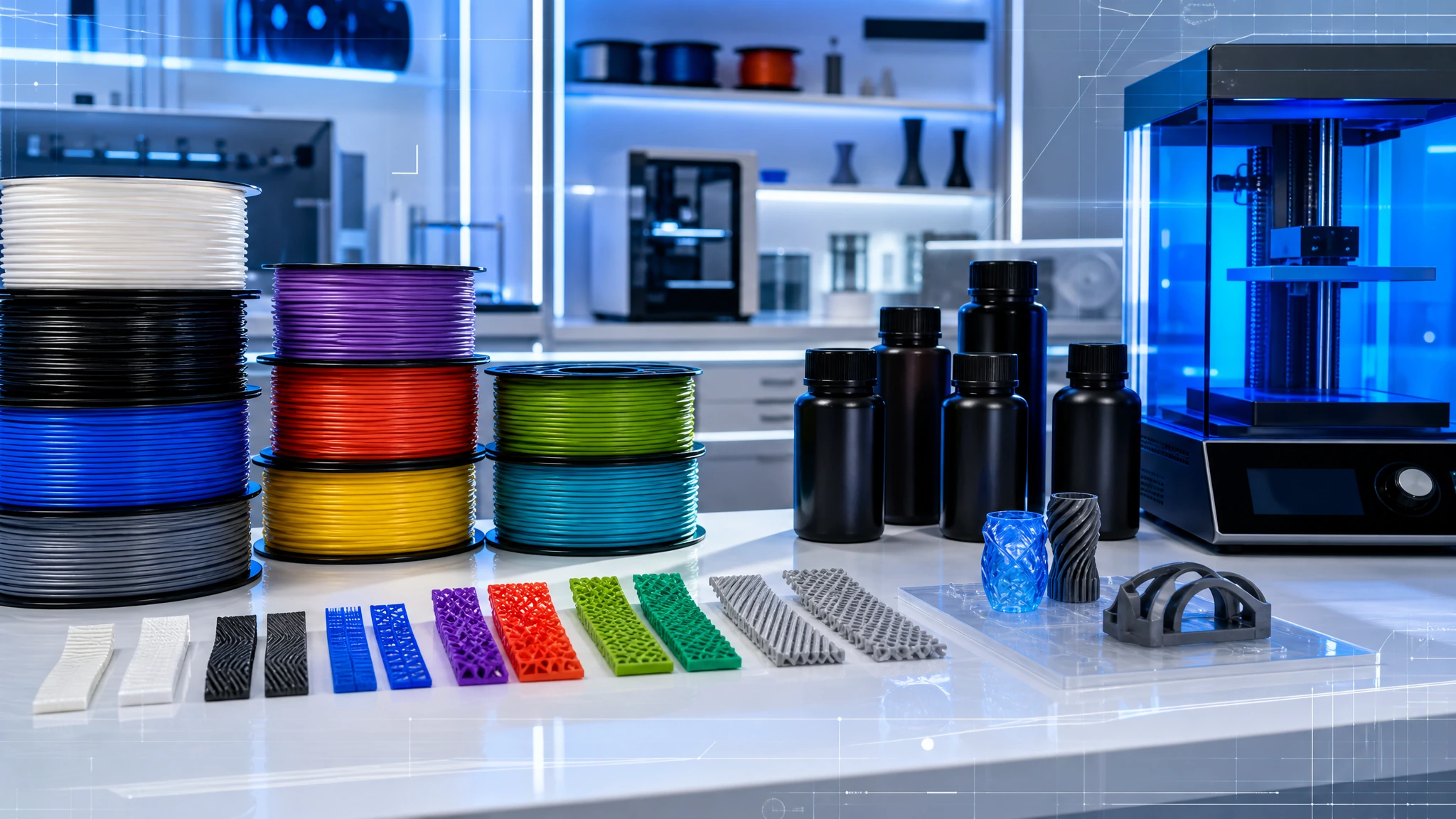 Filamentos y resinas para impresión 3D: materiales, usos y límites
