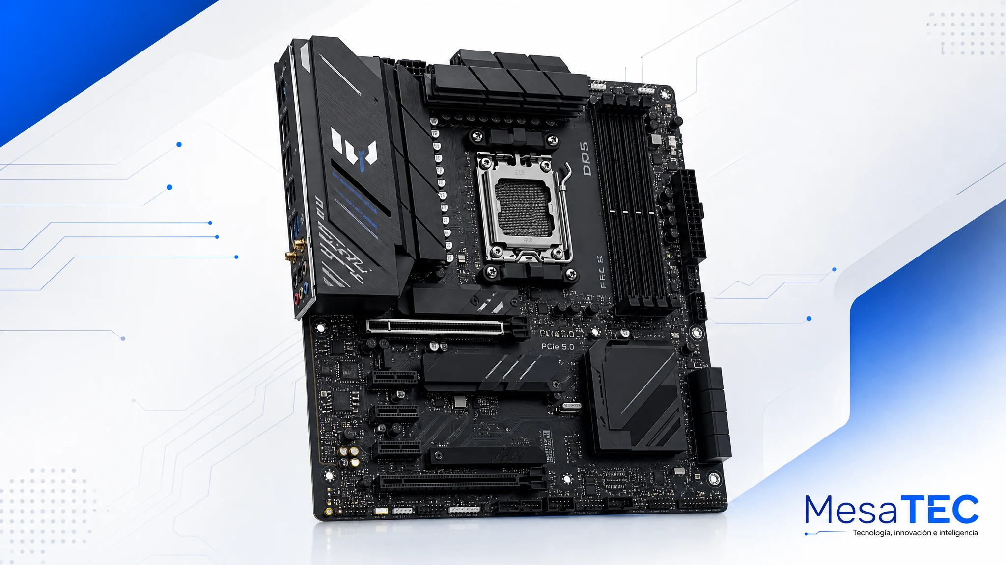ASUS TUF Gaming B650-E WiFi en imagen de compra MesaTEC generada con Image 2.0