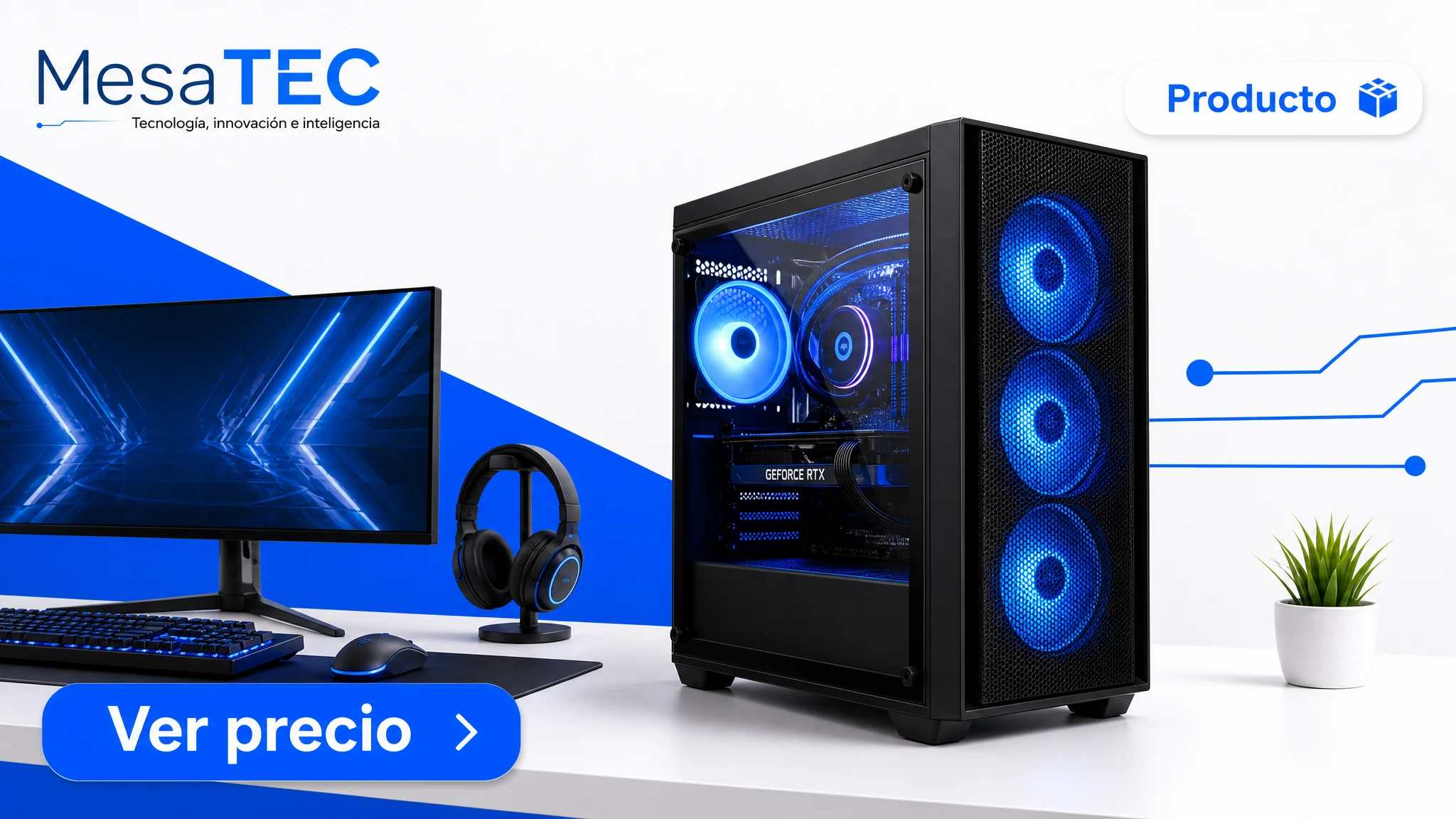 STGsivir PC Gaming RTX 3060 en imagen de producto MesaTEC generada con Image 2.0