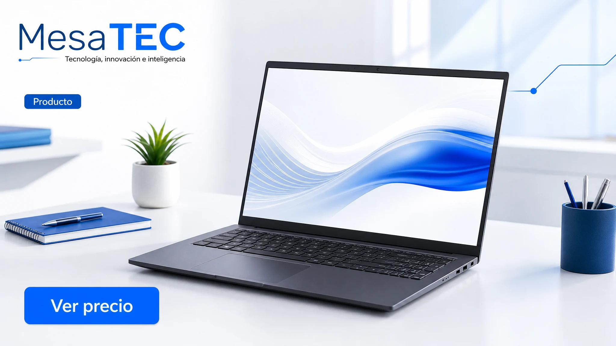 ASUS Vivobook 16 M1607KA en imagen de producto MesaTEC generada con Image 2.0