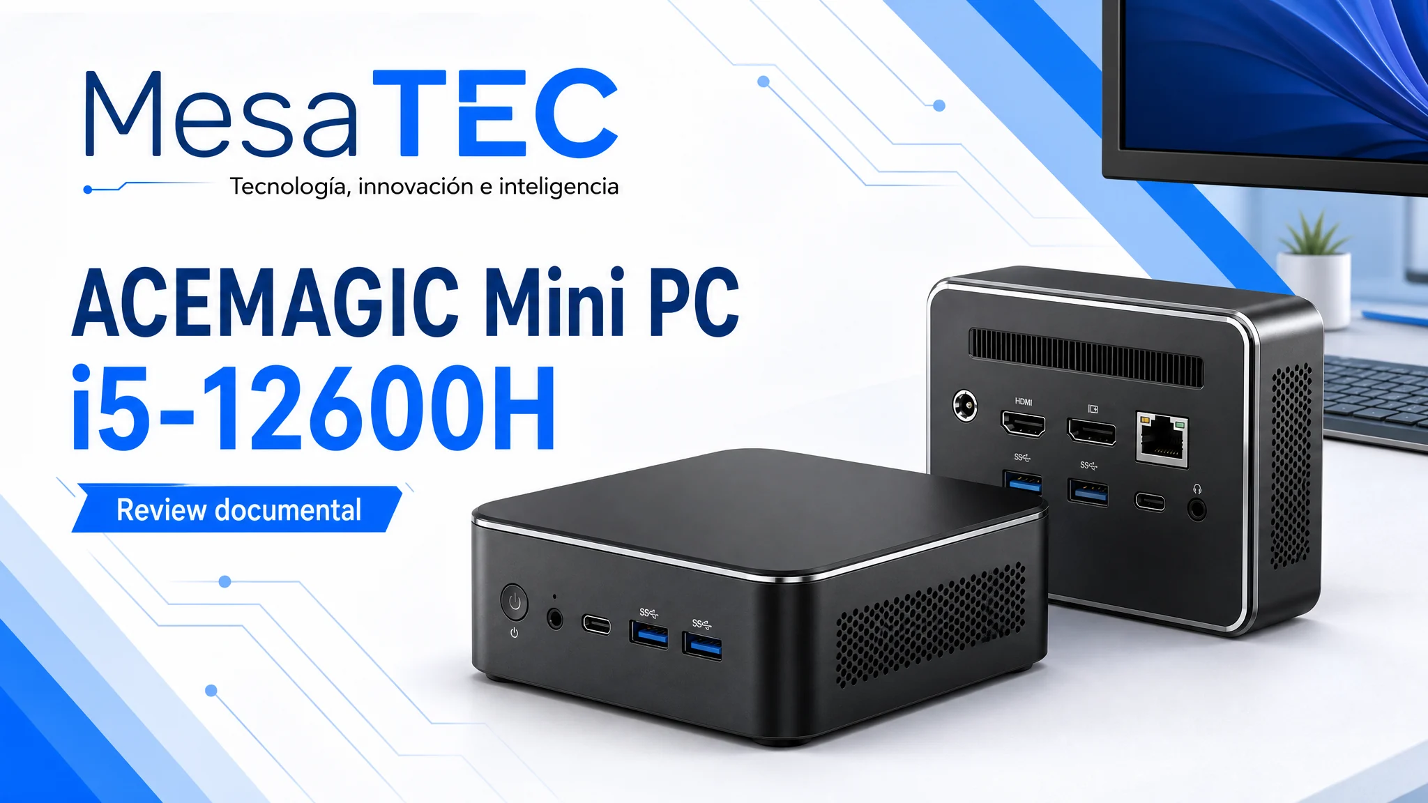 ACEMAGIC Mini PC i5-12600H en imagen de producto MesaTEC generada con Image 2.0
