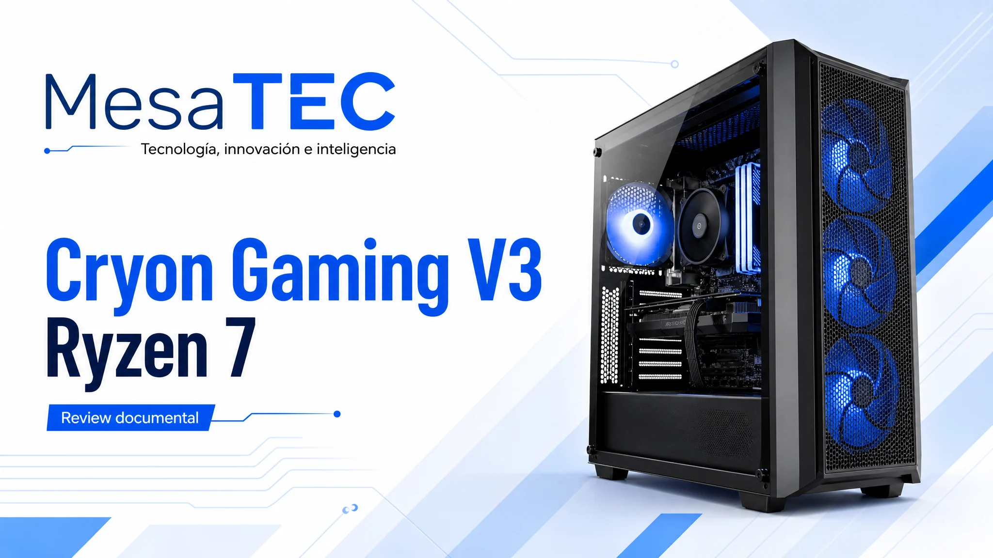 Cryon Gaming V3 Ryzen 7 en imagen de producto MesaTEC generada con Image 2.0