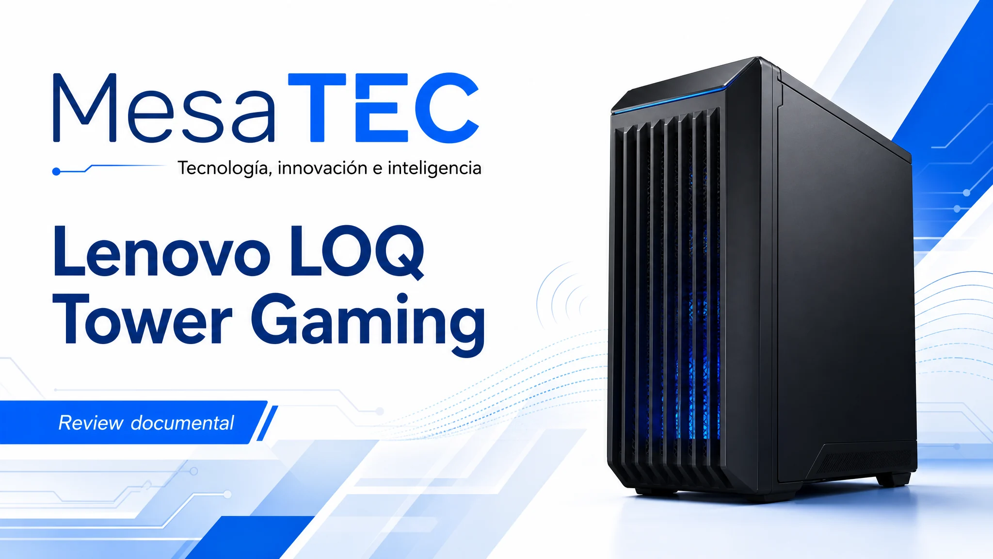 Lenovo LOQ Tower Gaming en imagen de producto MesaTEC generada con Image 2.0