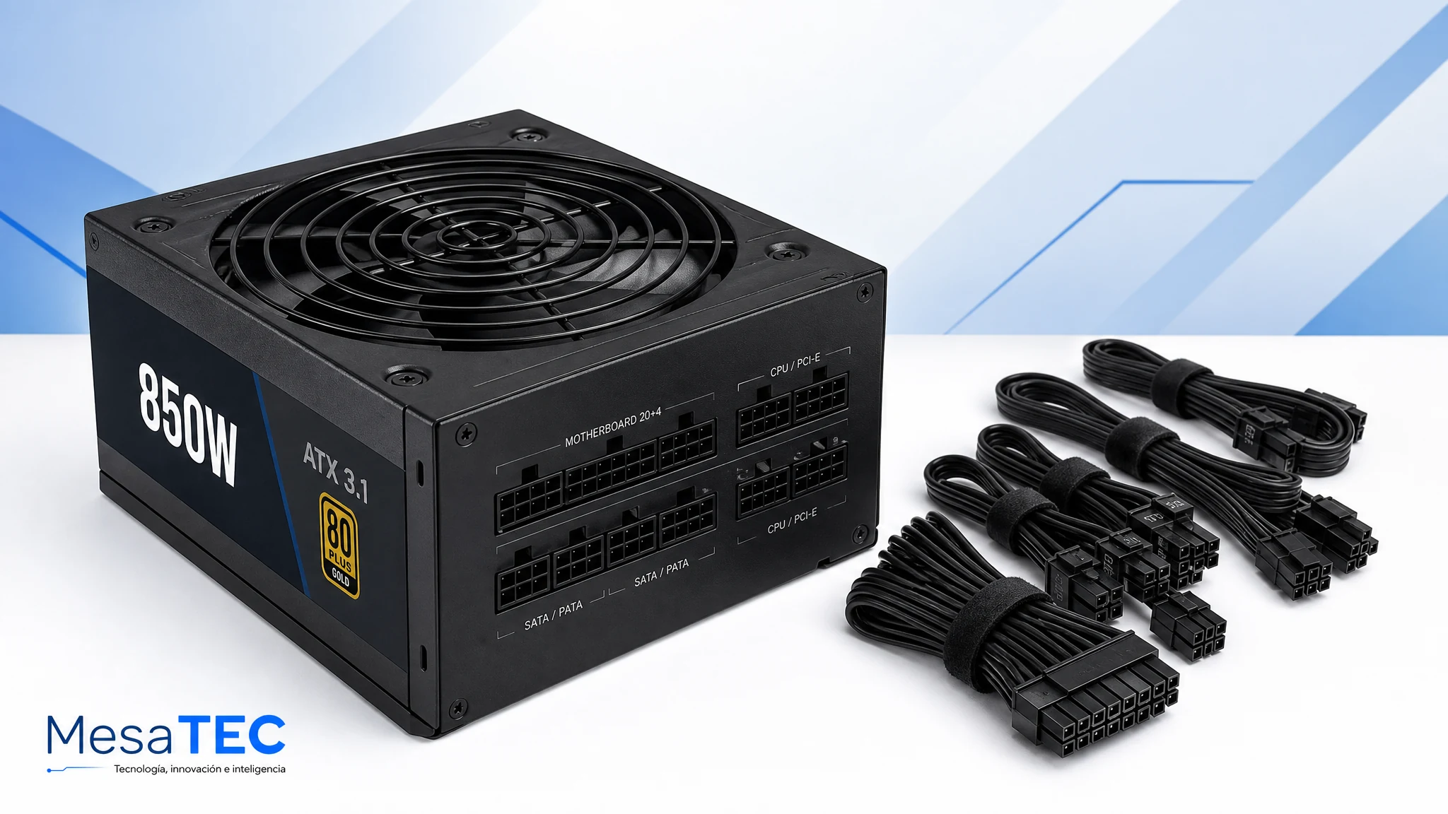 Corsair RM850x 850W en imagen de compra MesaTEC generada con Image 2.0