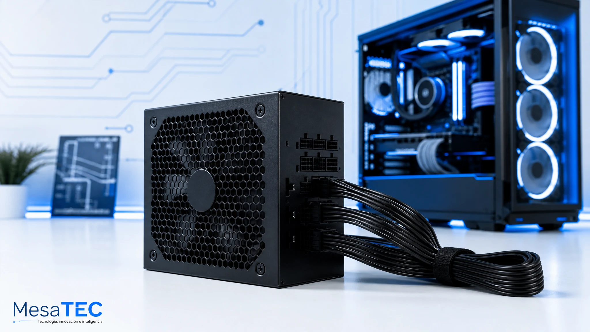 NZXT C1200 Gold 1200W en imagen de compra MesaTEC generada con Image 2.0