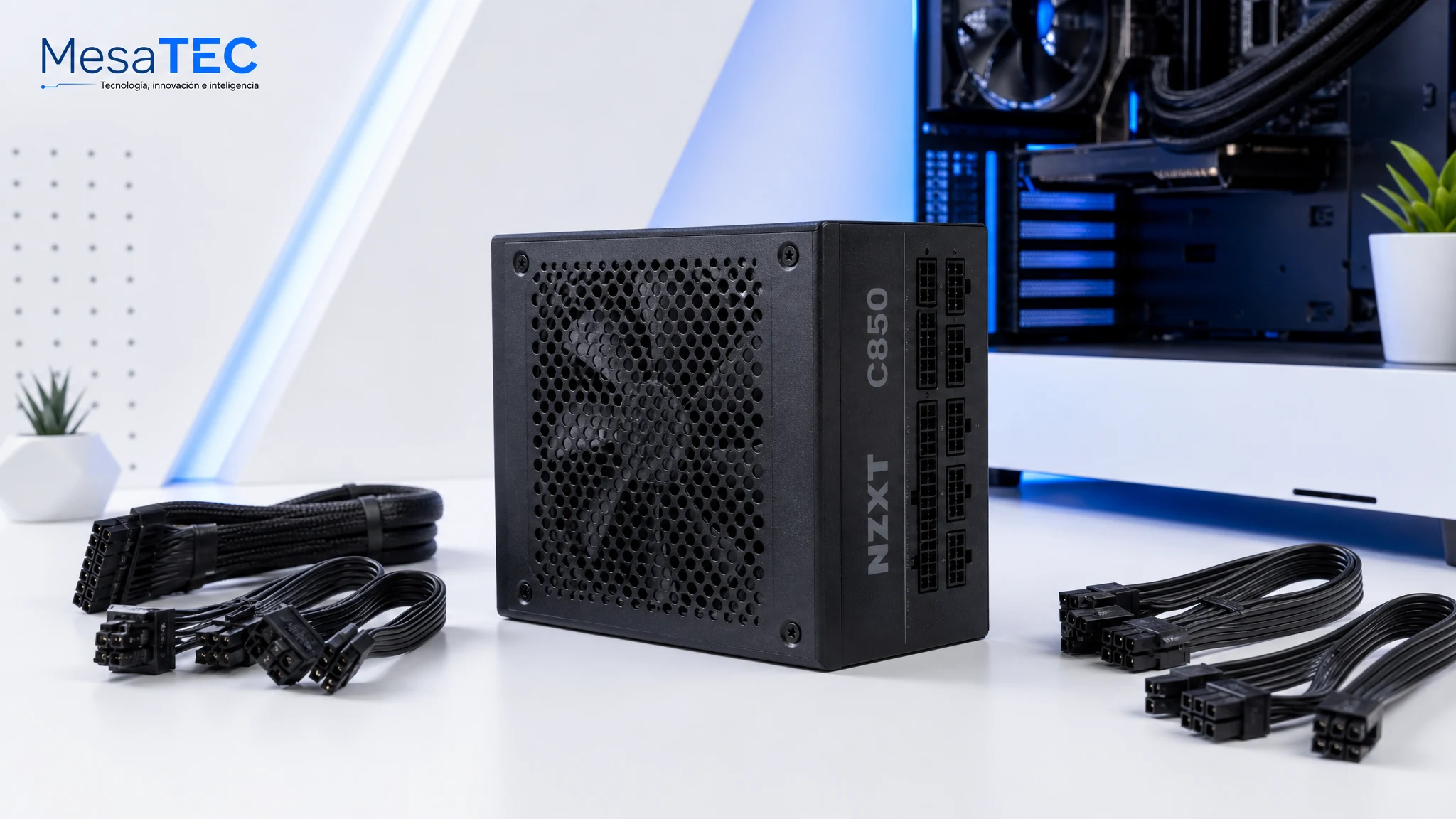 NZXT C850 Gold Core 850W en imagen de compra MesaTEC generada con Image 2.0