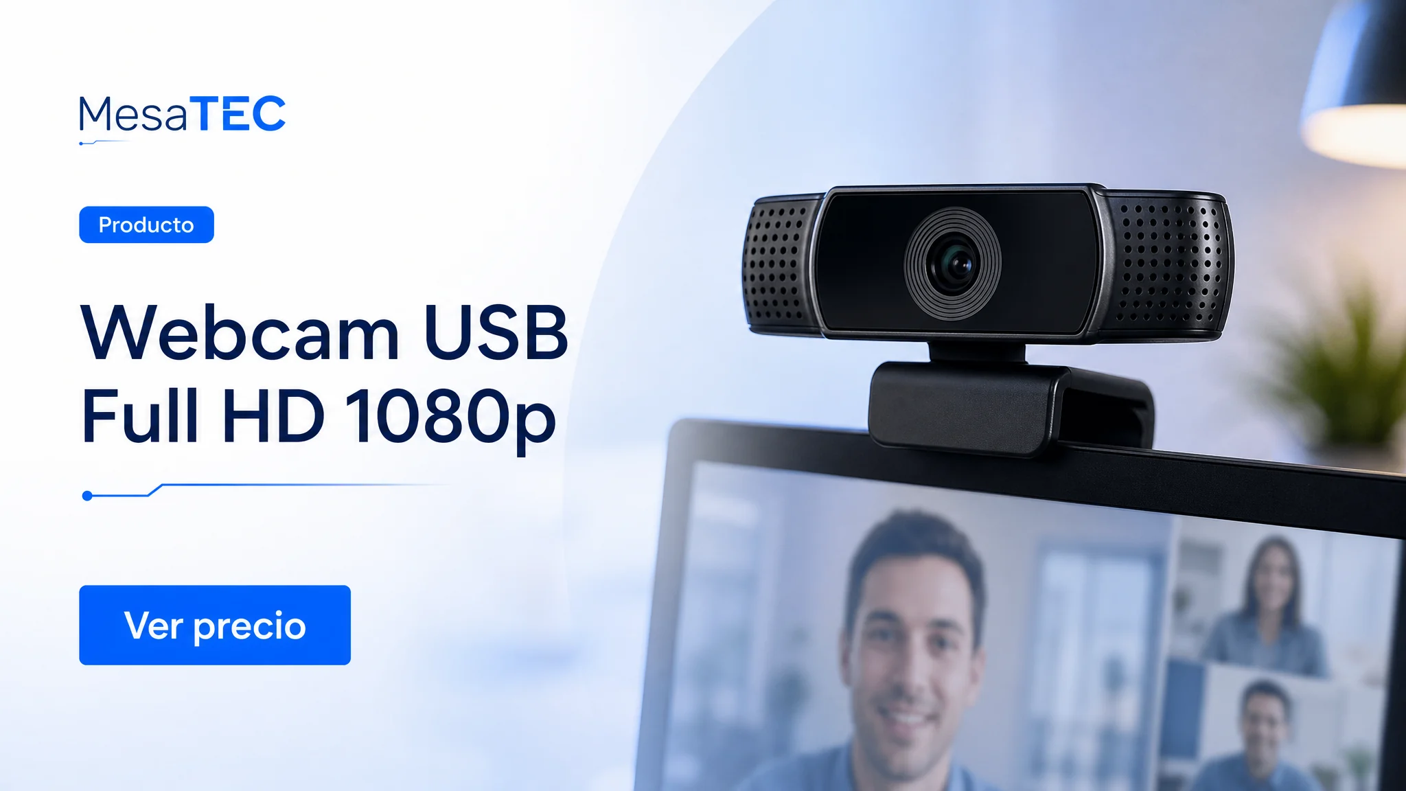 Logitech C920 HD Pro en imagen de producto MesaTEC generada con Image 2.0