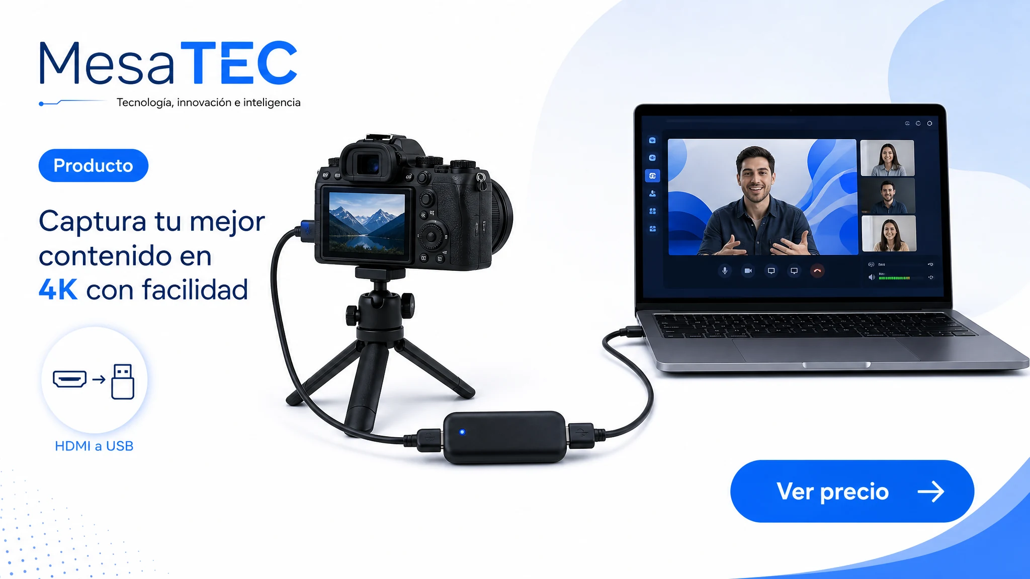 Elgato Cam Link 4K en imagen de producto MesaTEC generada con Image 2.0