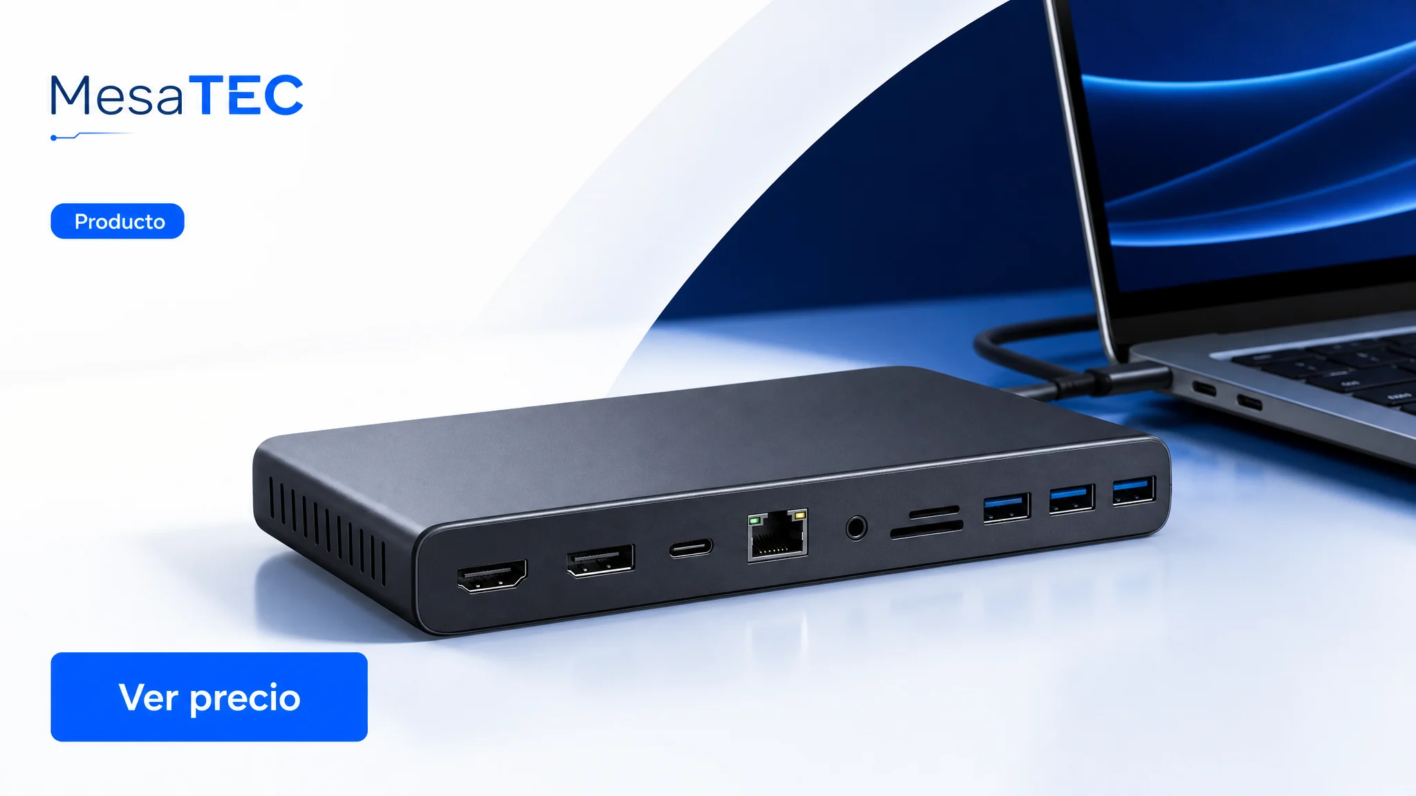 Anker PowerExpand+ 11 en 1 en imagen de producto MesaTEC generada con Image 2.0