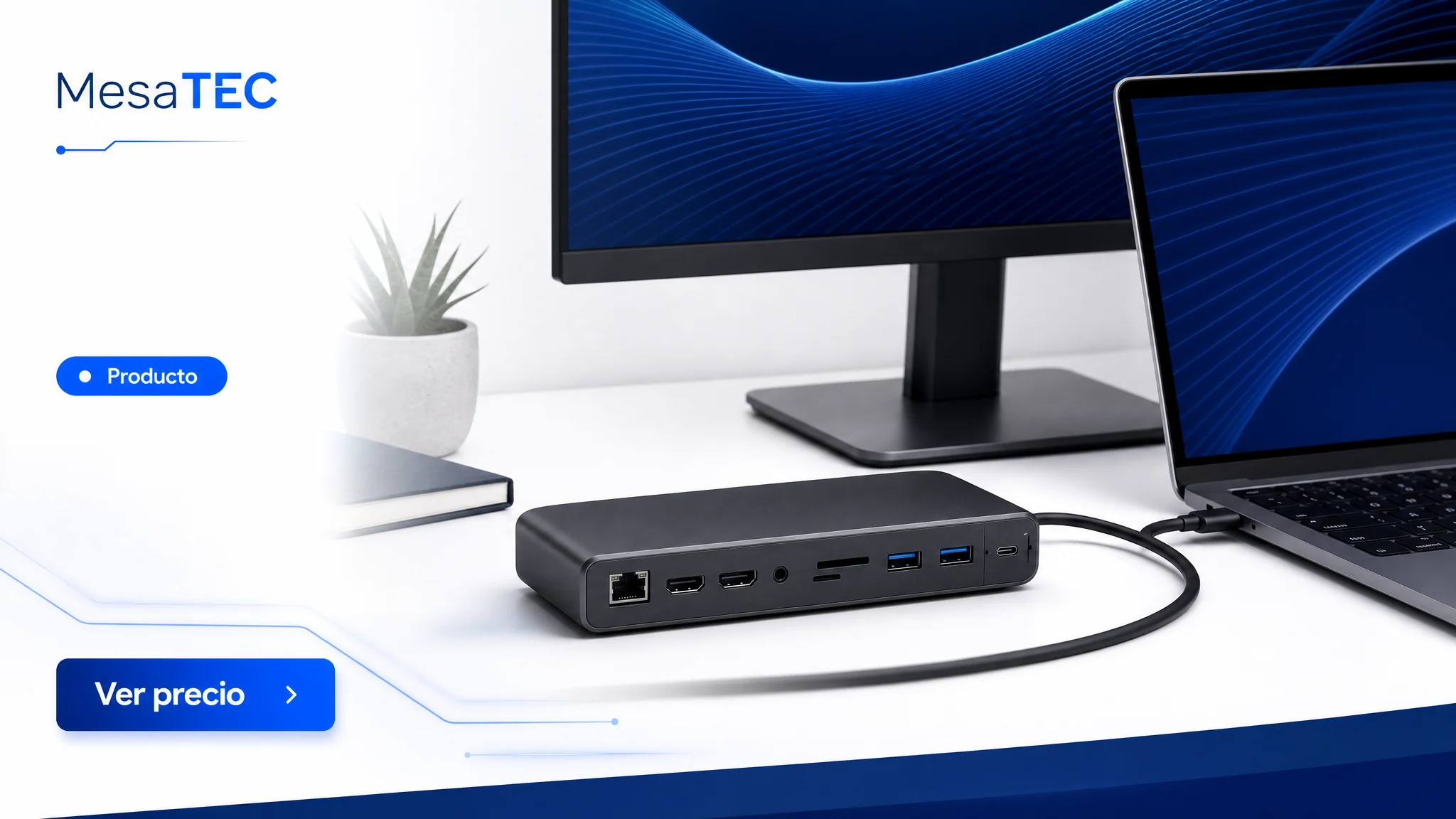 Anker 565 USB-C 11 en 1 en imagen de producto MesaTEC generada con Image 2.0
