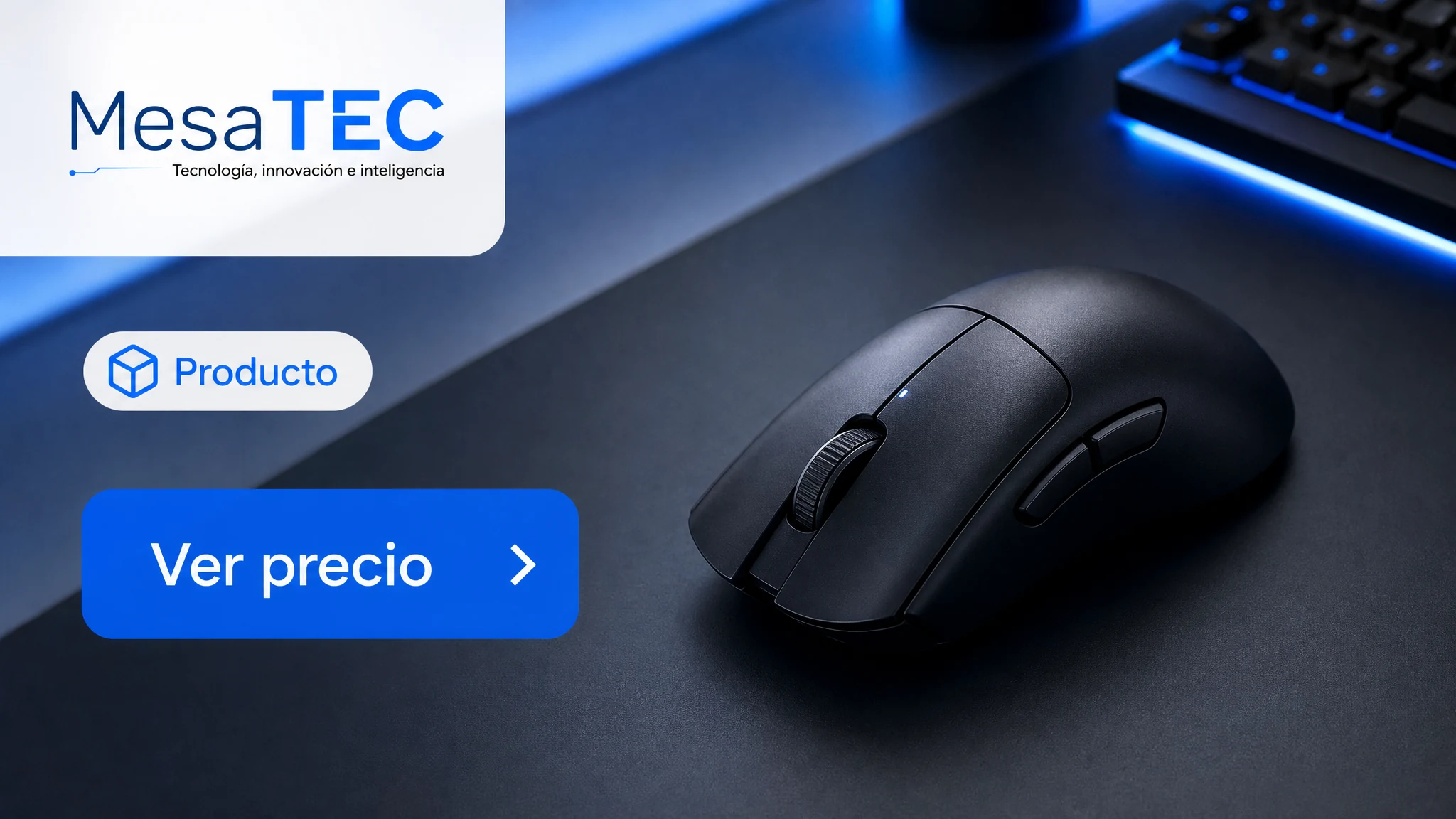 Razer DeathAdder V3 Pro en imagen de producto MesaTEC generada con Image 2.0