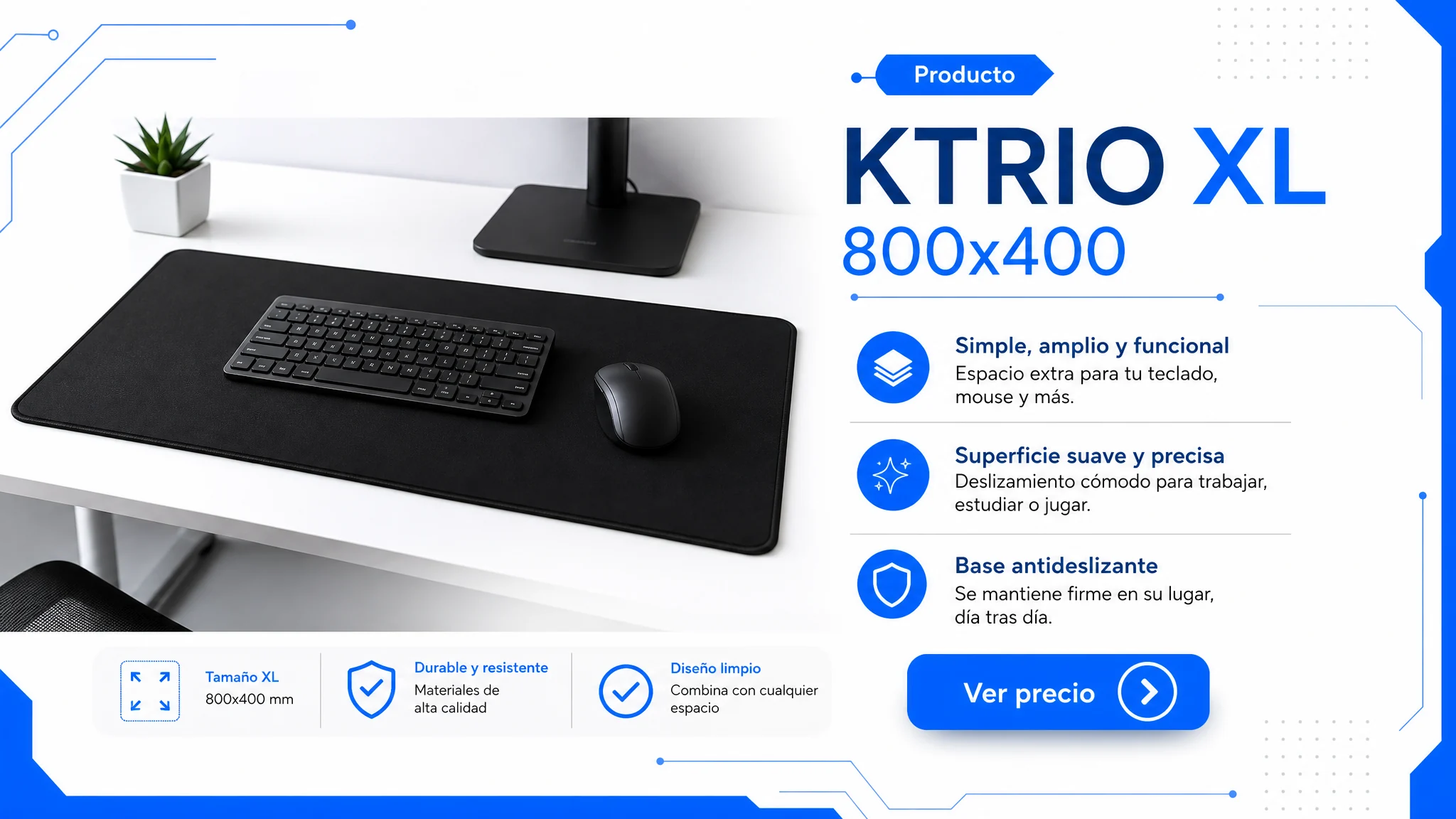 KTRIO XL 800x400 en imagen de producto MesaTEC generada con Image 2.0