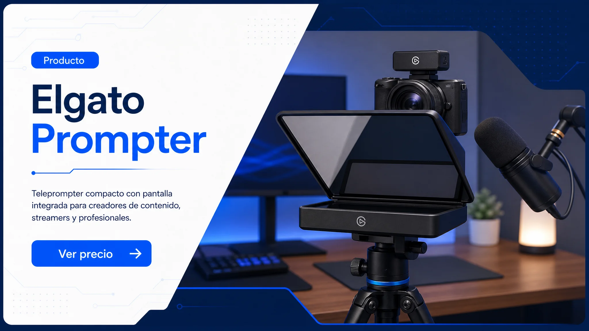 Elgato Prompter en imagen de producto MesaTEC generada con Image 2.0