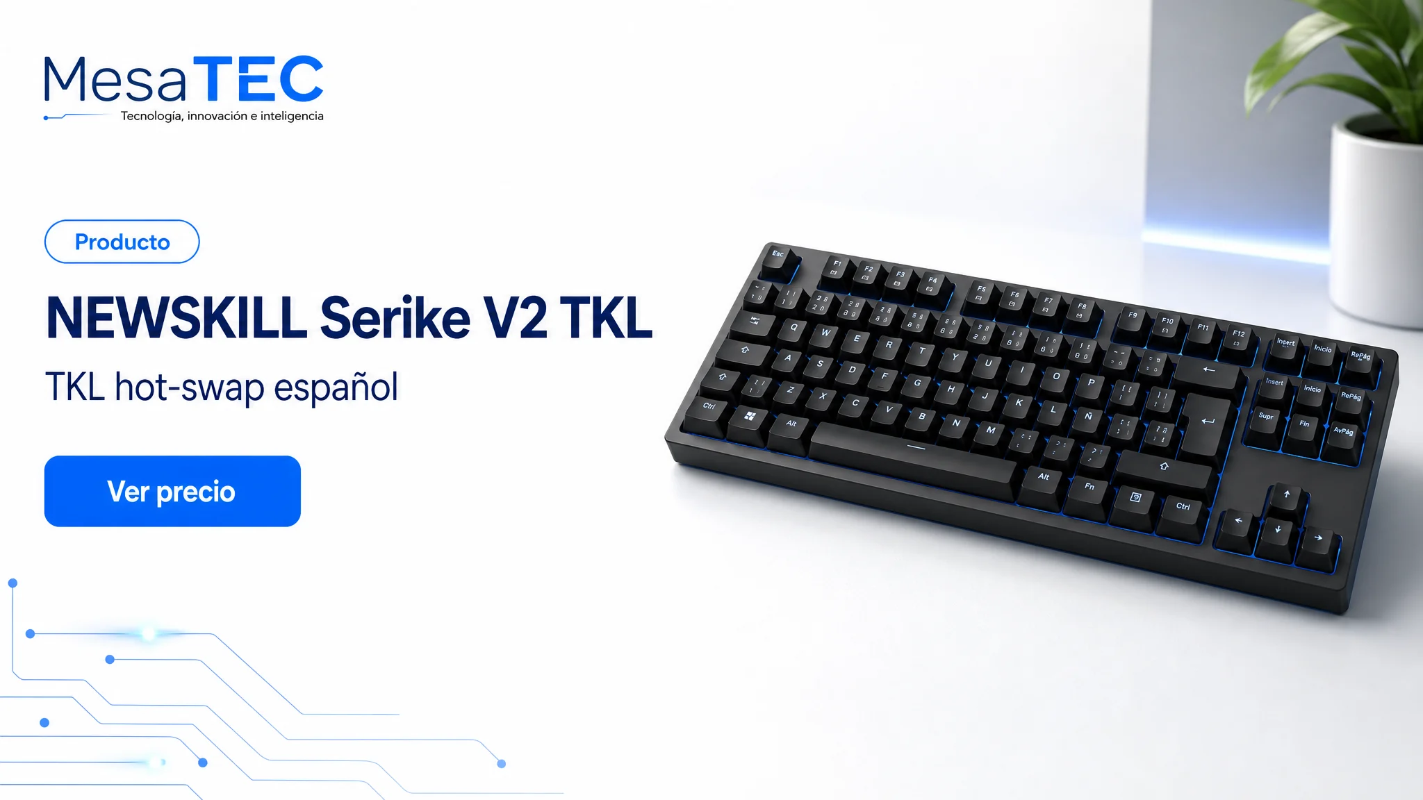 NEWSKILL Serike V2 TKL en imagen de producto MesaTEC generada con Image 2.0