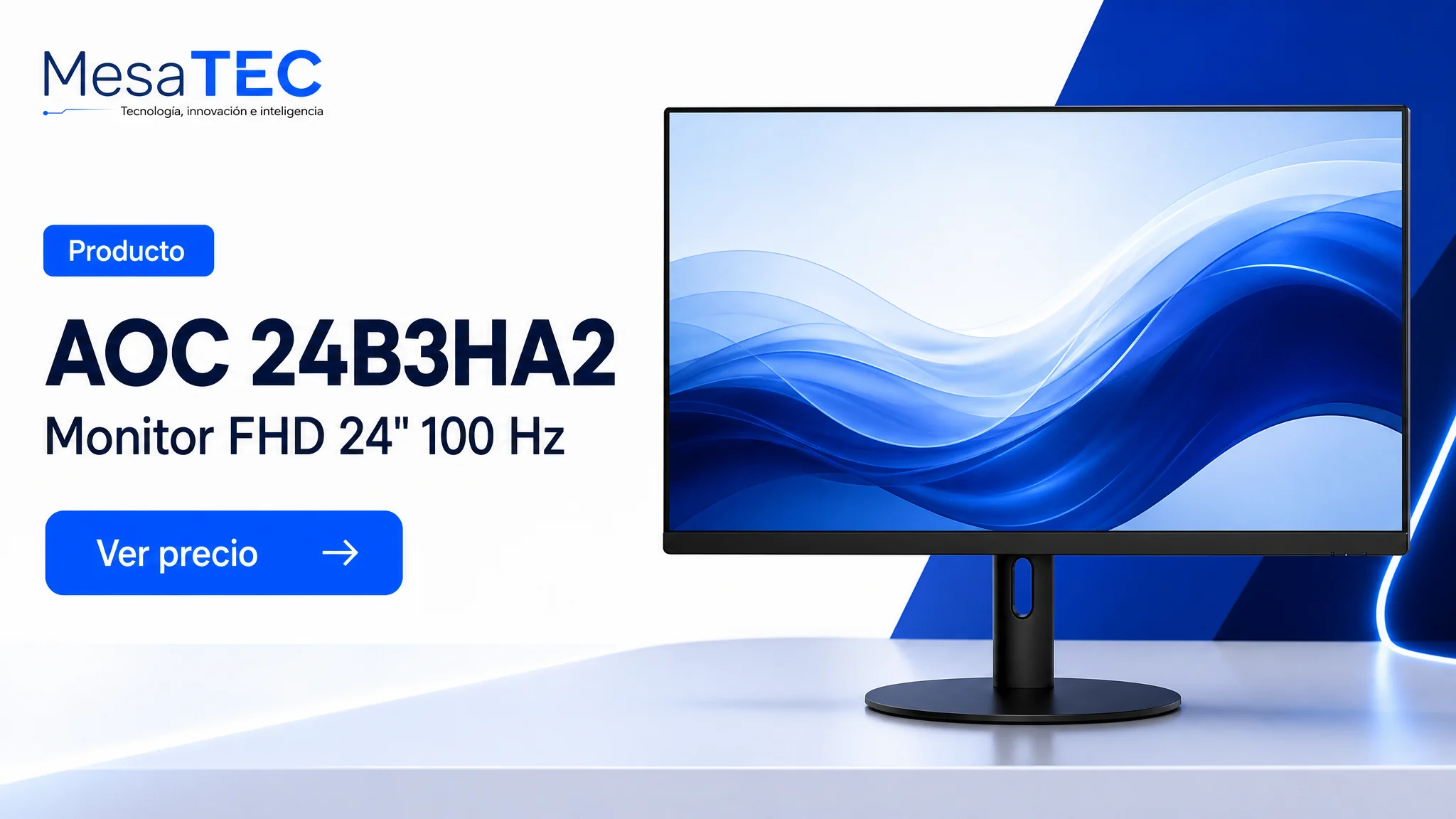 AOC 24B3HA2 en imagen de producto MesaTEC generada con Image 2.0