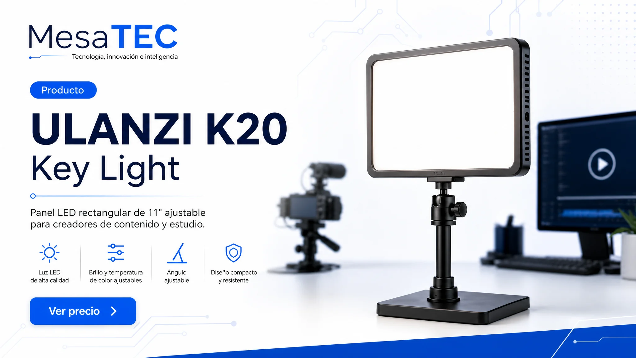 ULANZI K20 Key Light en imagen de producto MesaTEC generada con Image 2.0