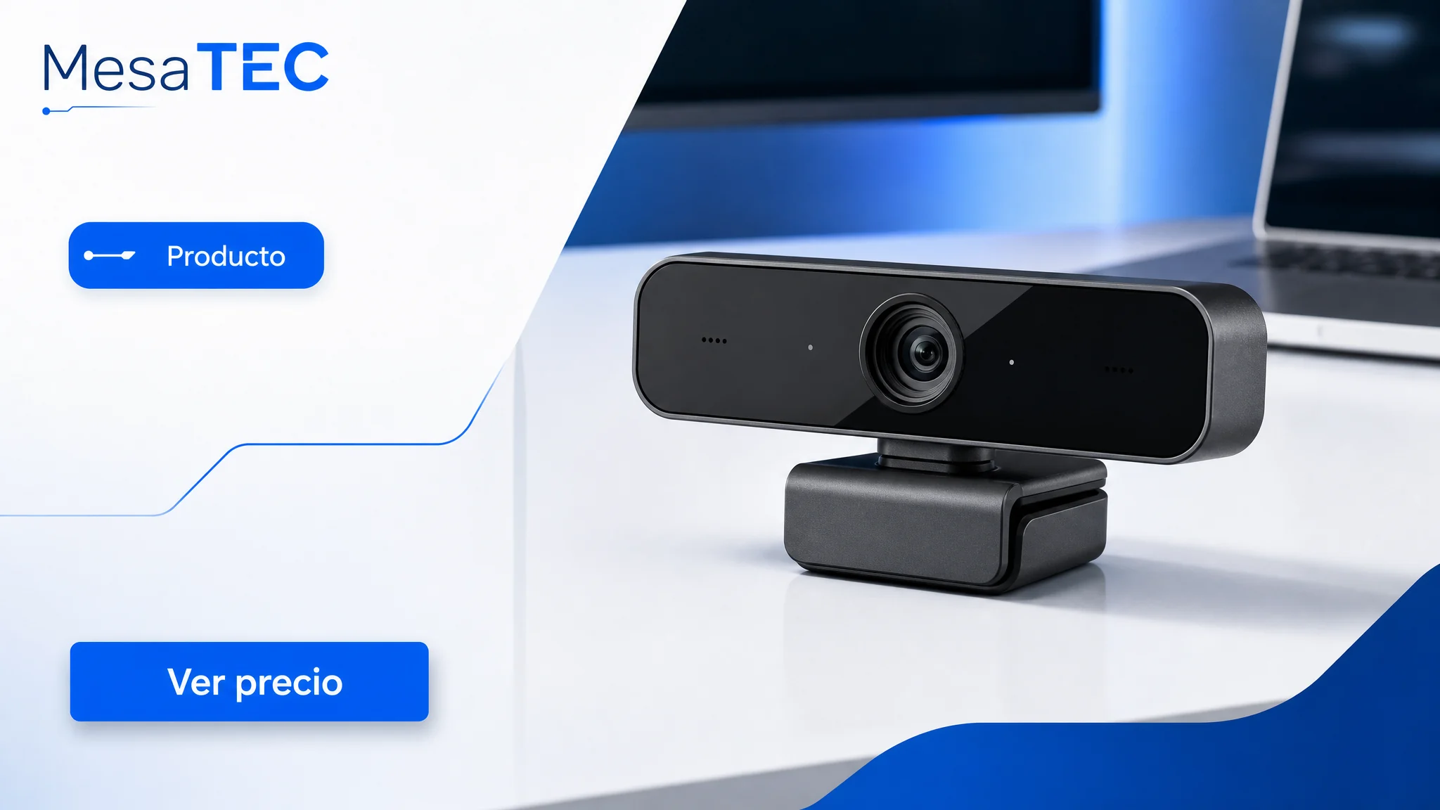 Logitech Brio 4K en imagen de producto MesaTEC generada con Image 2.0