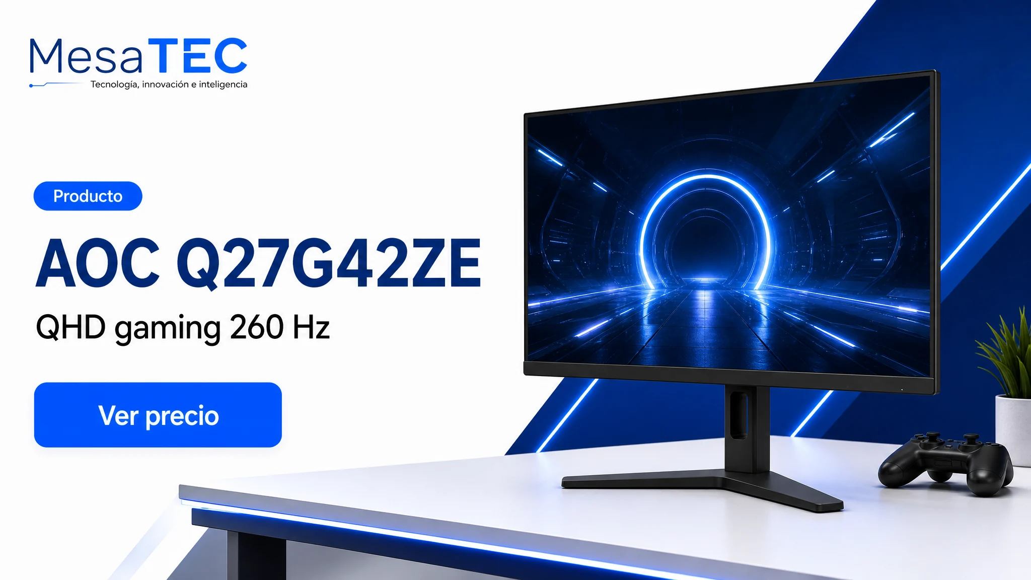 AOC Q27G42ZE en imagen de producto MesaTEC generada con Image 2.0