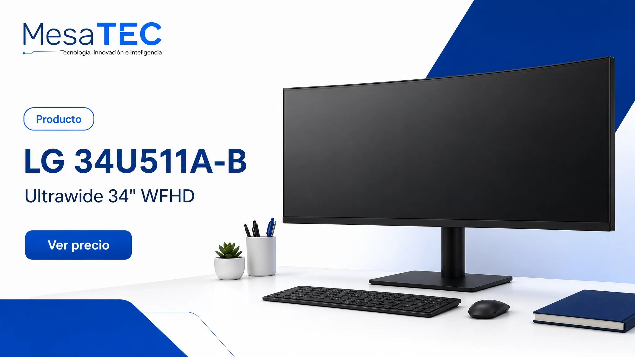 LG 34U511A-B en imagen de producto MesaTEC generada con Image 2.0