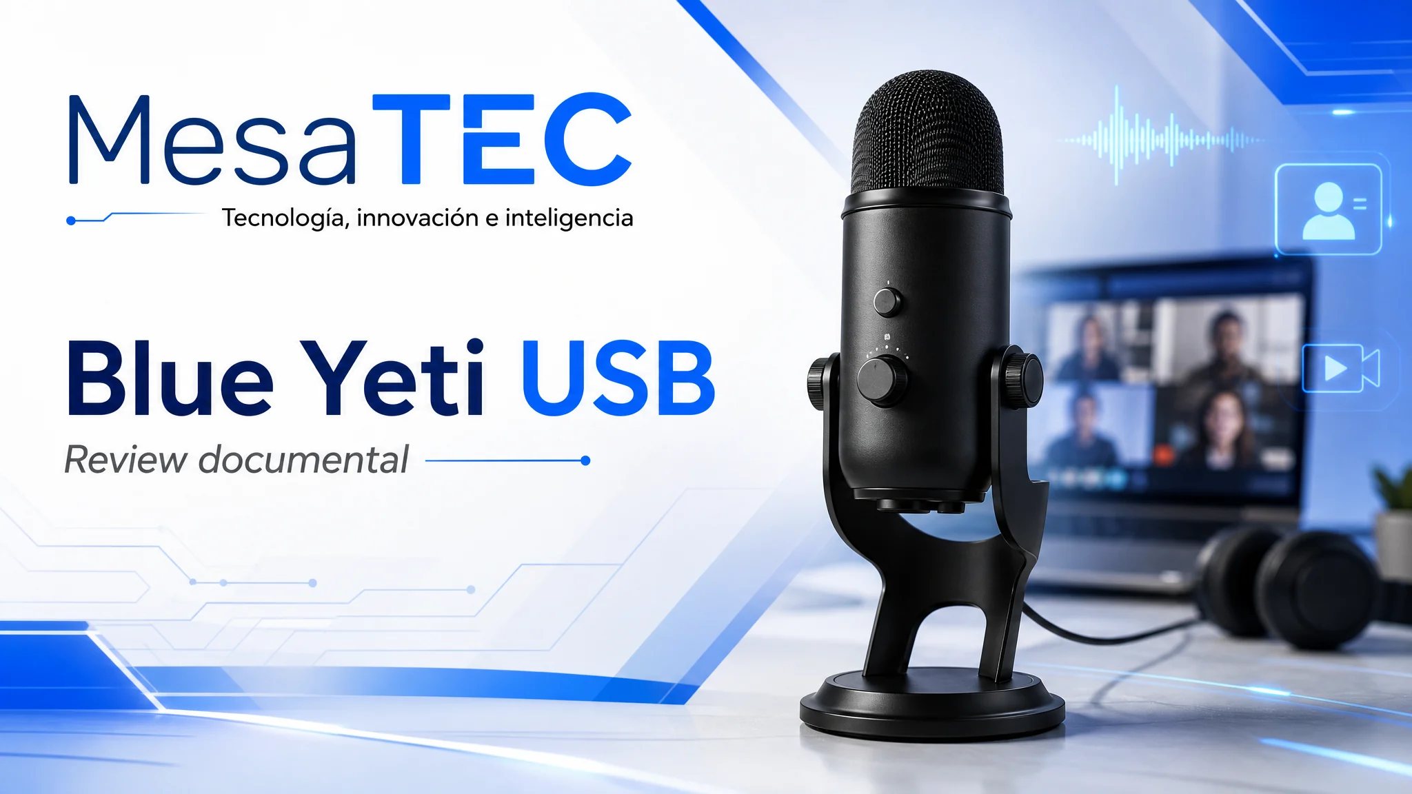 Blue Yeti USB en imagen de producto MesaTEC generada con Image 2.0