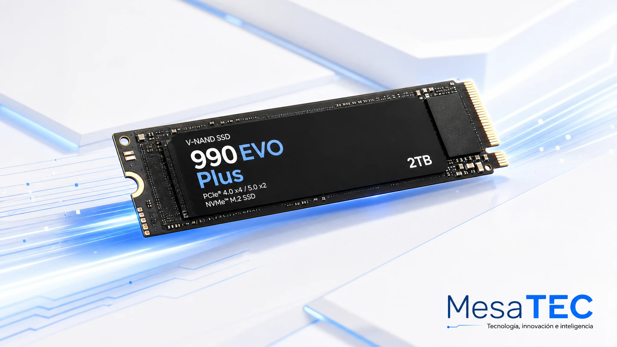 Samsung 990 EVO Plus 2TB en imagen de compra MesaTEC generada con Image 2.0