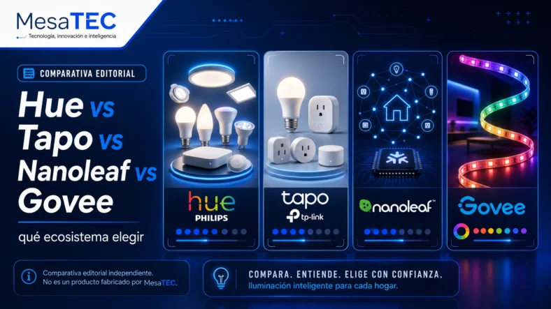 Philips Hue vs Tapo vs Nanoleaf vs Govee: comparativa MesaTEC