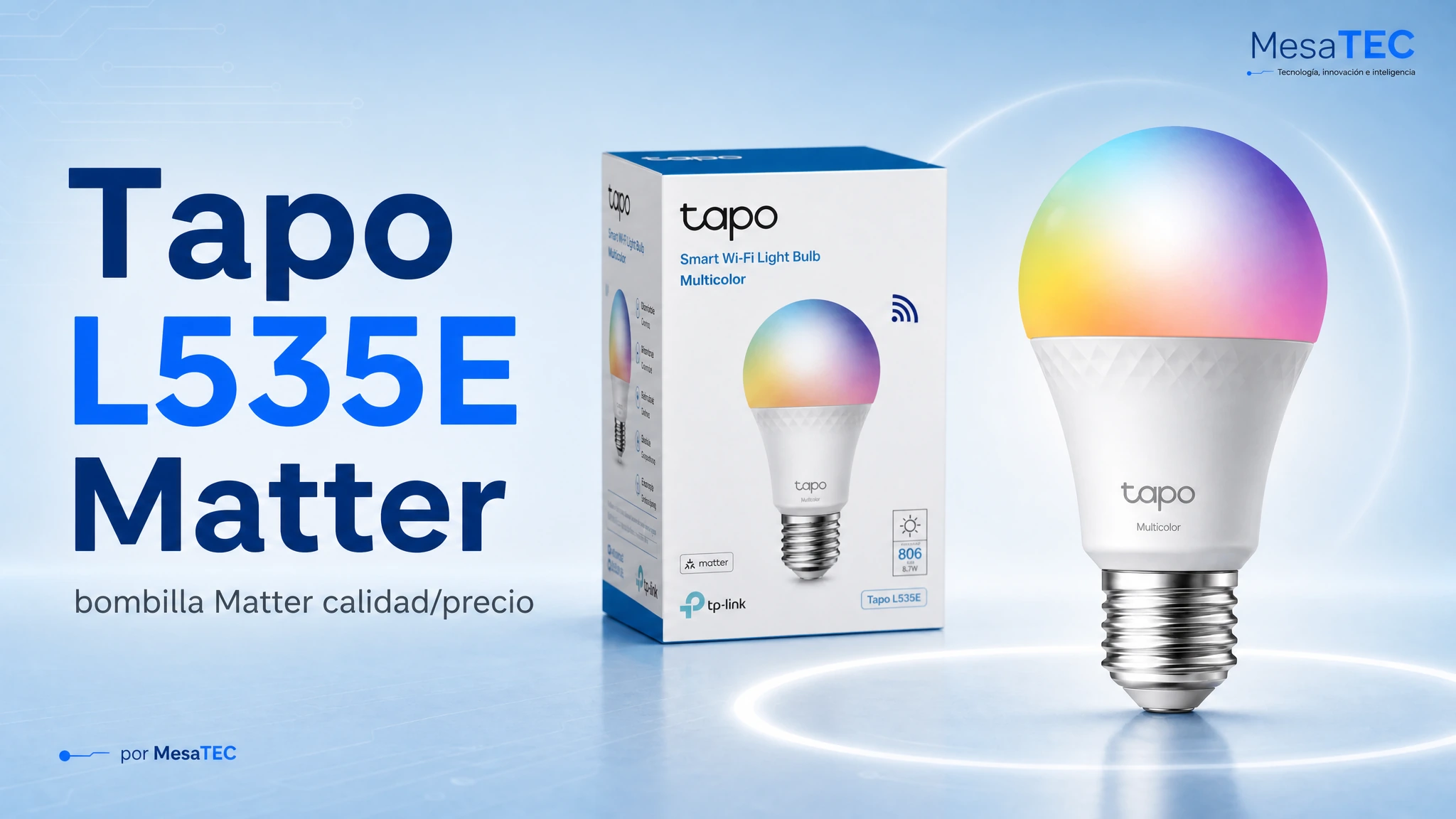 TP-Link Tapo L535E Matter - imagen MesaTEC con marca real del producto como referencia