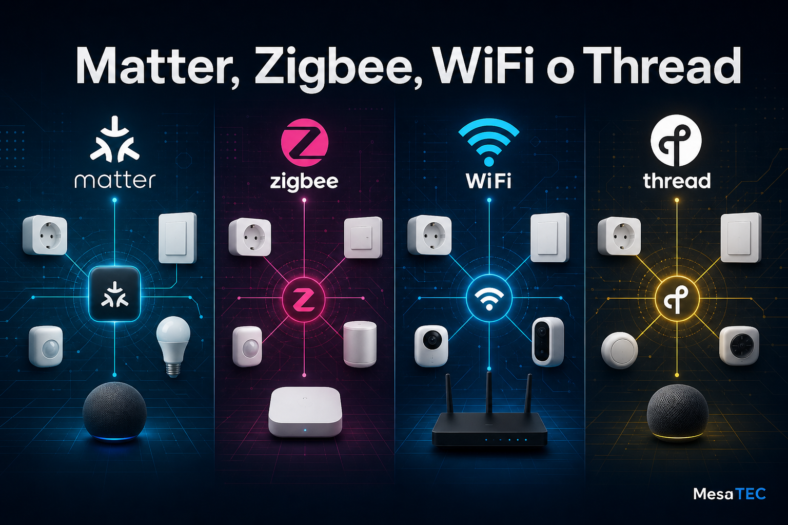 Matter Zigbee WiFi Thread en enchufes e interruptores