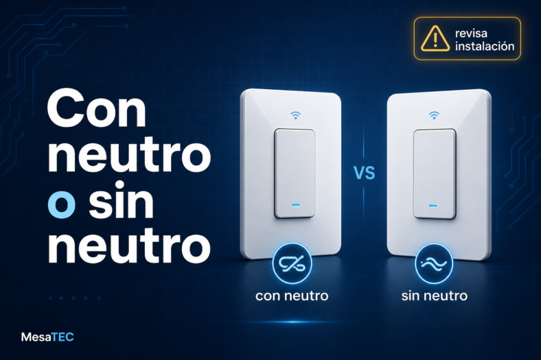 Interruptor inteligente con neutro o sin neutro