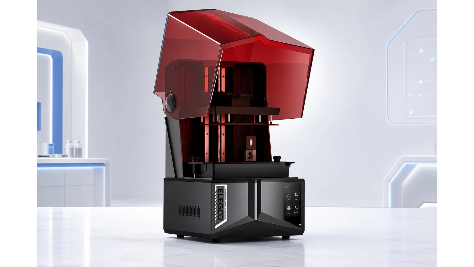 ELEGOO Saturn 4 Ultra 16K - impresora 3D de resina, imagen MesaTEC generada con Image 2.0 desde producto original