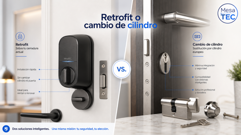 Cerradura inteligente retrofit o cambio de cilindro: qué conviene en cada puerta