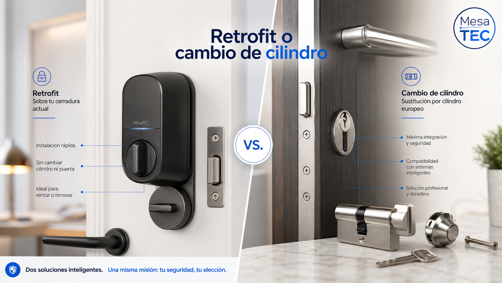 Cerradura inteligente retrofit o cambio de cilindro: qué conviene en cada puerta