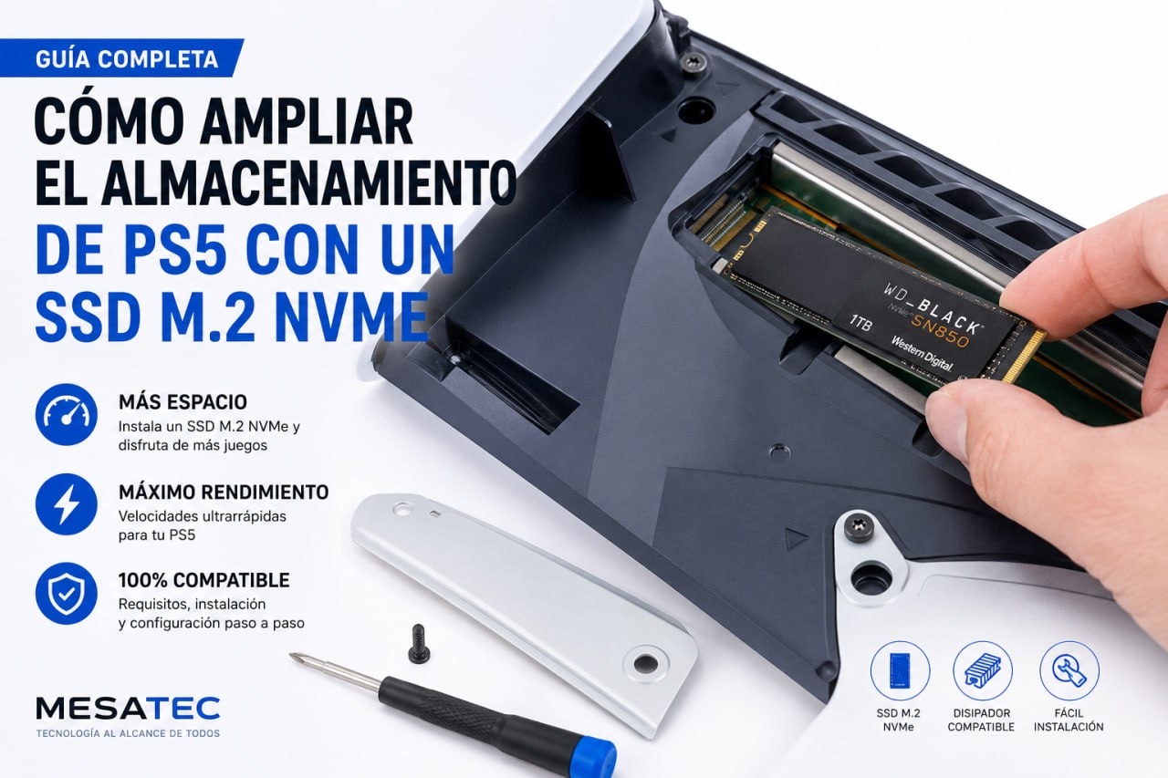 Como ampliar el almacenamiento de PS5 con un SSD M.2 NVMe