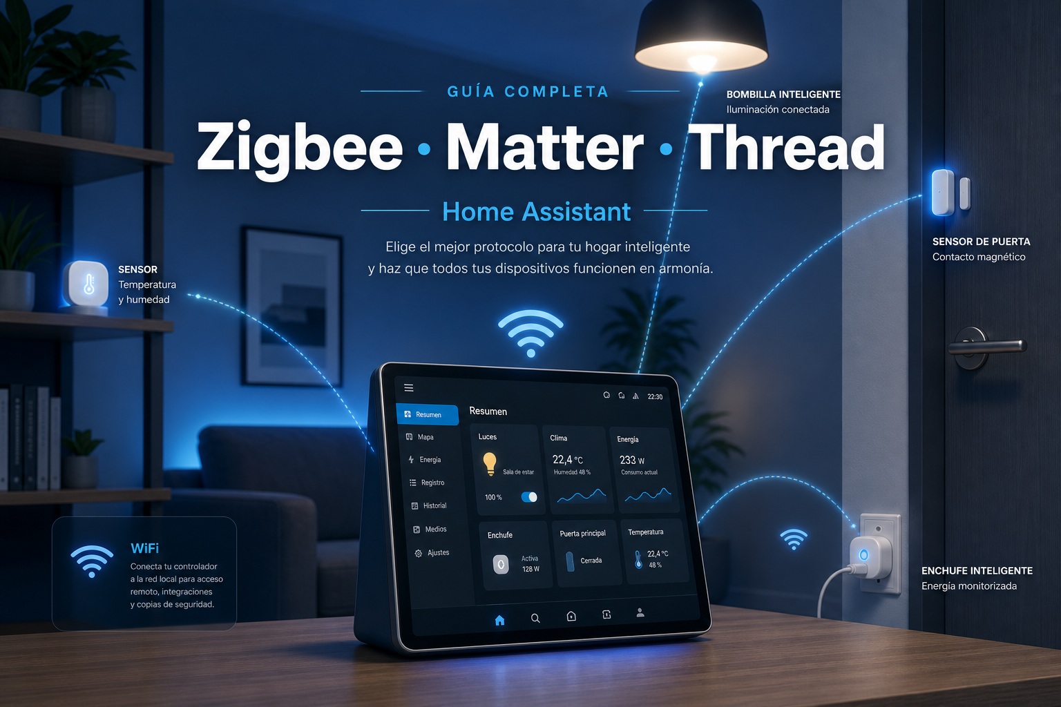 Protocolos de domótica para Home Assistant explicados visualmente