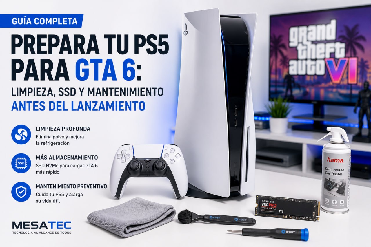 Prepara tu PS5 para GTA 6: limpieza, SSD y mantenimiento antes del lanzamiento