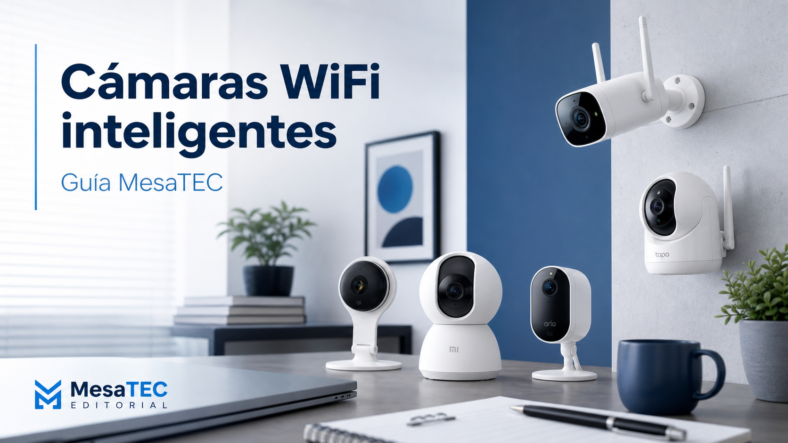 Privacidad cámaras WiFi — imagen editorial MesaTEC generada con Image 2.0