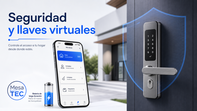 Seguridad en cerraduras inteligentes: llaves virtuales, batería, emergencias y privacidad